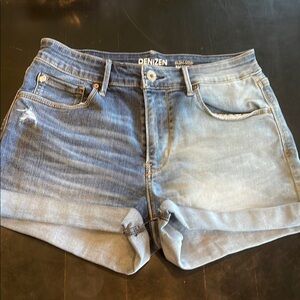 Denizen from Levi's Blue Jean Shorts with Vintage Distressing